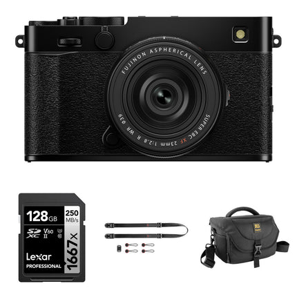 FUJIFILM X-E5 Cámara Sin Espejo 40.2MP con Lente XF 23mm f/2.8 y Kit Callejero Negro