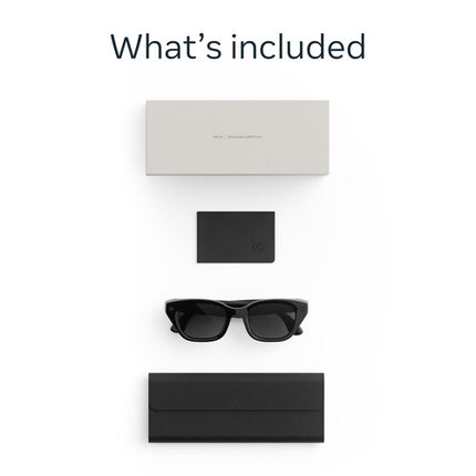 Meta Capri Gafas estándar negro lentes transición gris con estuche plegable