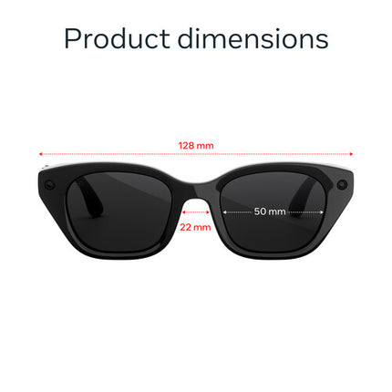 Meta Capri Gafas estándar negro lentes transición gris con estuche plegable