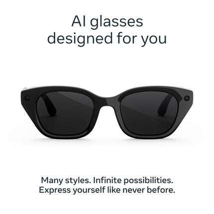 Meta Capri Gafas estándar negro lentes transición gris con estuche plegable