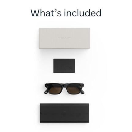 Meta Adventurer Gafas Grandes Marco Negro Lente Marrón 32GB 12MP Cámara Estuche Plegable