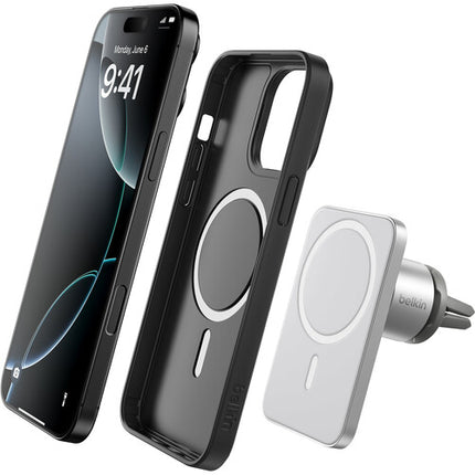 Belkin Magnetic Car Vent Mount Pro Soporte Magnético para Auto Plata compatible MagSafe y con gestión de cables