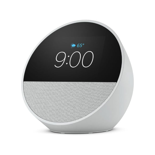 Amazon Echo Spot 2024 (Glacier White) Altavoz Inteligente Con Pantalla Integrada Control Por Voz
