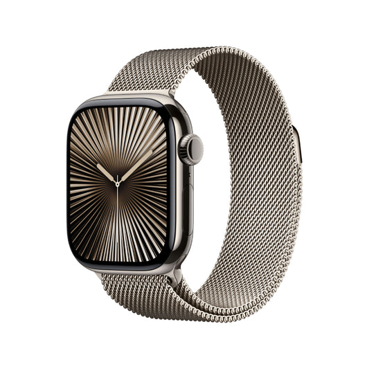 Apple Reloj Series 10 GPS y Celular 42mm Titanio Natural Bucle Milanés MWXF3ZP/A