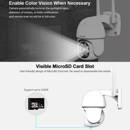 Sricam SP028 Cámara PTZ Exterior 1080P Visión Nocturna