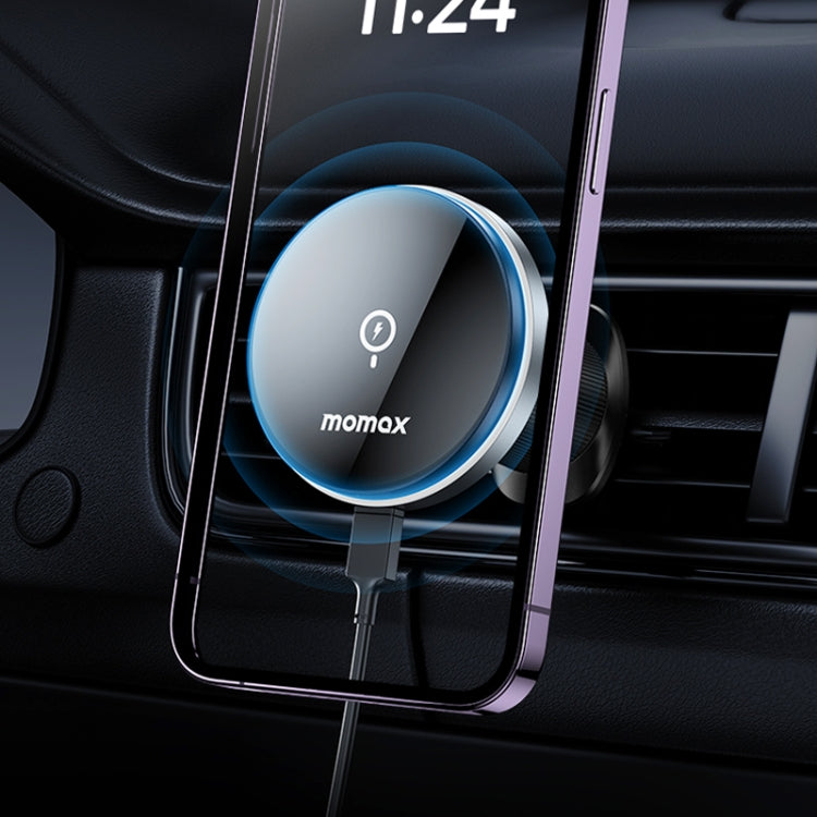 MOMAX CM25A Cargador Inalámbrico Magnético Para Coche 15W