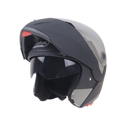 JIEKAI 105 Casco Integral Doble Lente M Negro Mate Plata