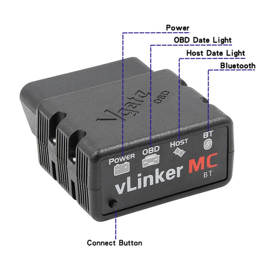 VLINKER MC V2.2 Detector OBD Bluetooth 3.0 Para Automóviles Compactos