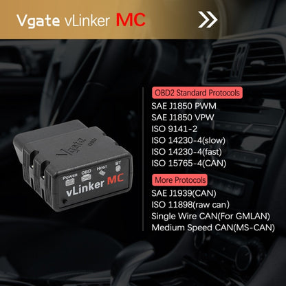 VLINKER MC V2.2 Detector OBD Bluetooth 3.0 Para Automóviles Compactos
