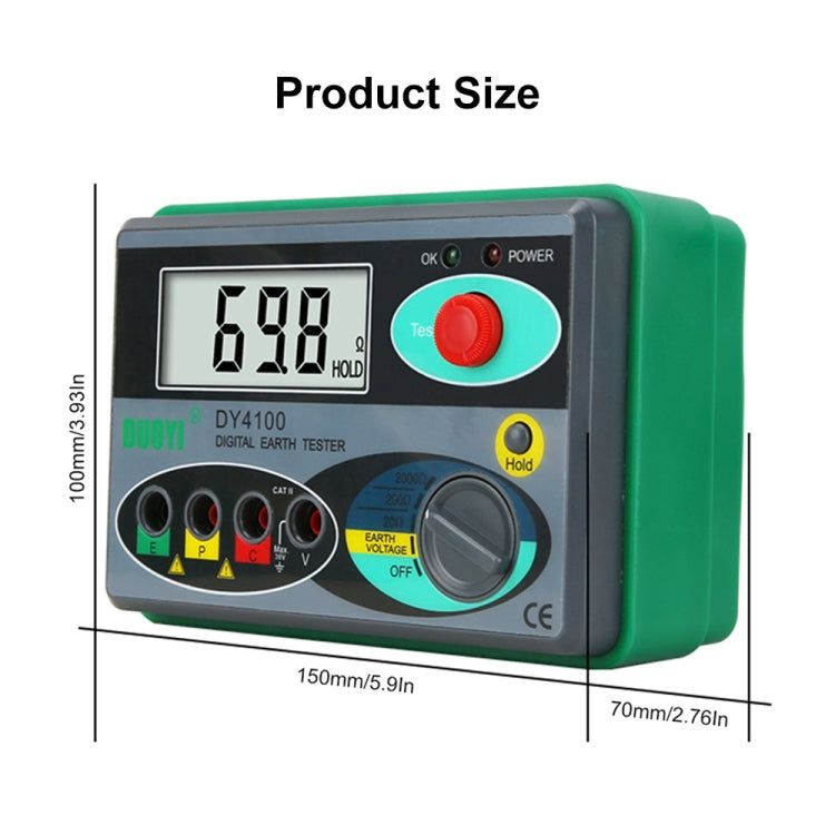 DUOYI DY4100 Probador Resistencia Tierra Digital Precisión