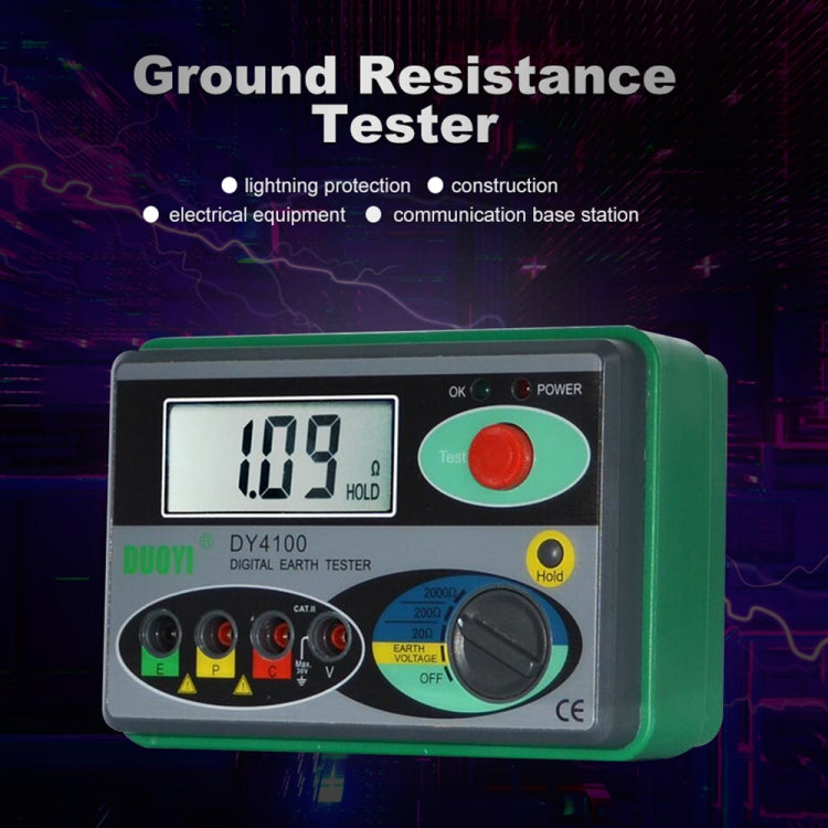 DUOYI DY4100 Probador Resistencia Tierra Digital Precisión