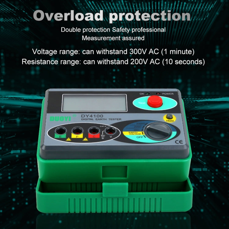 DUOYI DY4100 Probador Resistencia Tierra Digital Precisión
