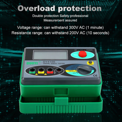 DUOYI DY4100 Probador Resistencia Tierra Digital Precisión
