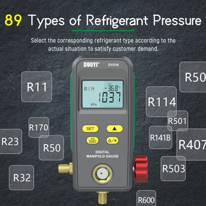 Duoyi DY518 Detector Refrigerante Coche Medidor 0-6000 KPa