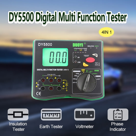 DUOYI DY5500 Multímetro Digital 4 En 1 Tierra Aislamiento Alta Precisión