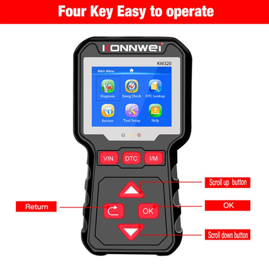 KONNWEI KW320 Herramienta OBD2 Diagnóstico Automotriz Lectura de Códigos