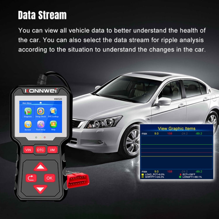 KONNWEI KW320 Herramienta OBD2 Diagnóstico Automotriz Lectura de Códigos