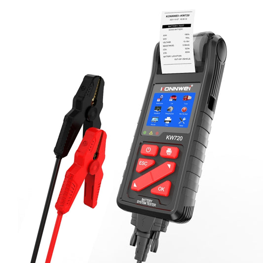 KONNWEI KW720 Probador De Batería Para Coche 6V24V Impresora