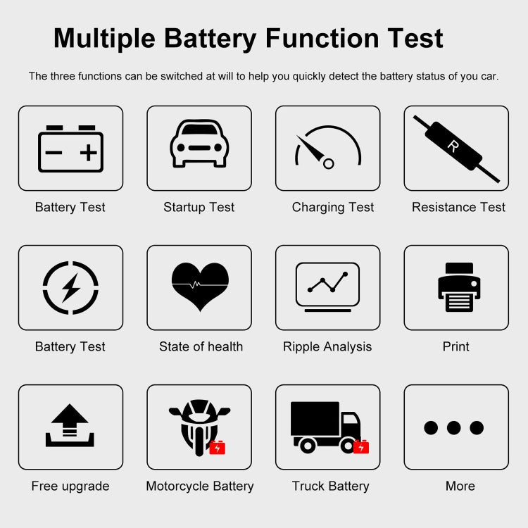 KONNWEI KW720 Probador De Batería Para Coche 6V24V Impresora