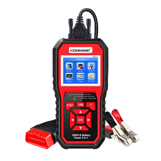 KONNWEI KW870 Diagnóstico OBD2 y Probador de Batería 2 en 1