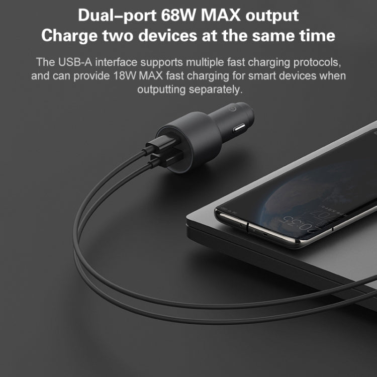 Xiaomi CC07ZM Cargador de coche compacto 68W USB A USB-C