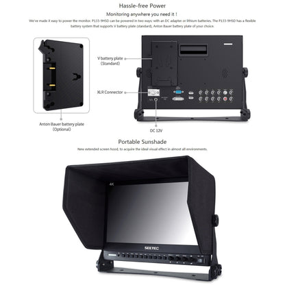 SEETEC P133-9HSD Monitor De Campo Para Cámara Full HD IPS