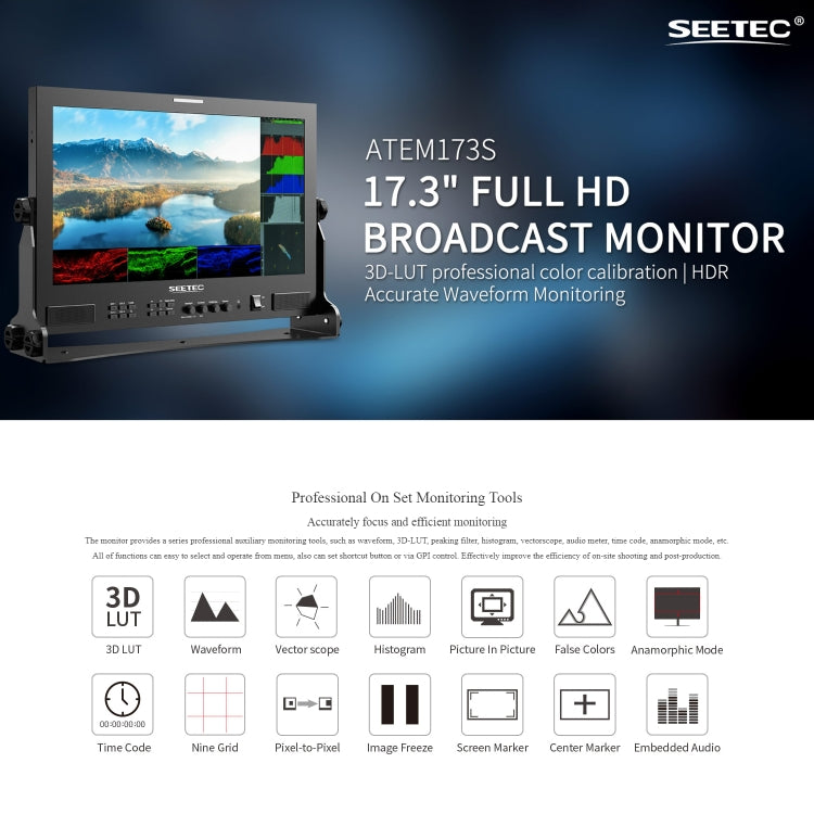 SEETEC ATEM173S Monitor 17,3 Pulgadas Transmisión 3G SDI