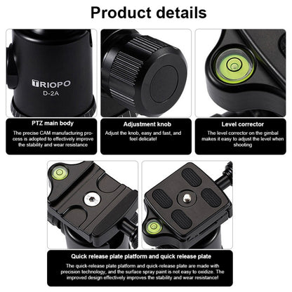 TRIOPO D-2A Trípode Aluminio Rotación 360 Grados 36mm