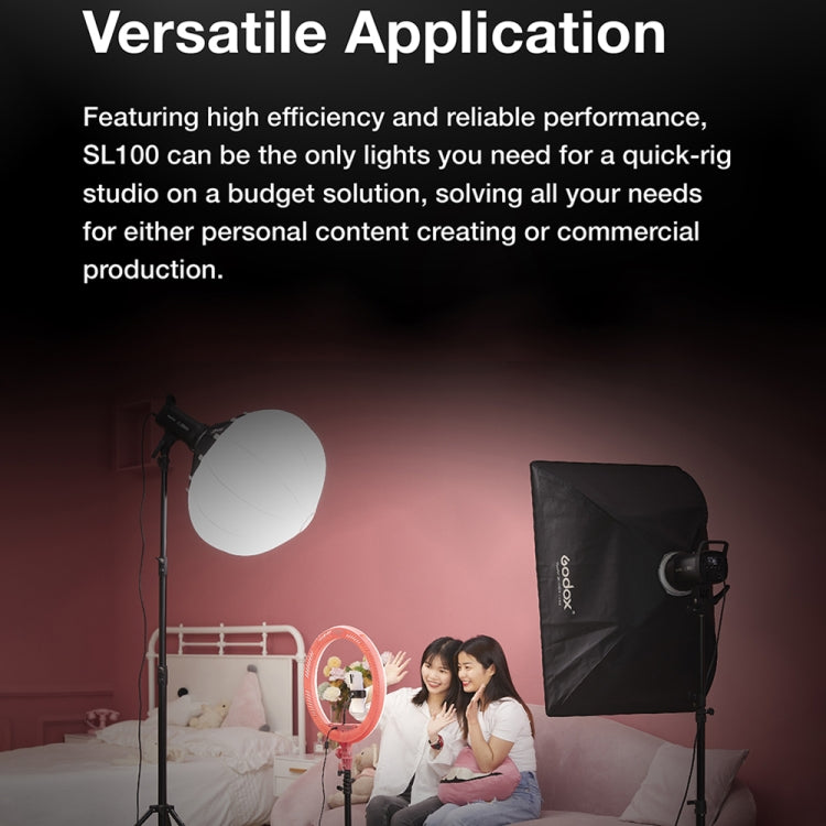 Godox SL100D Luz LED de Estudio 100W 5600K Ventilador Silencioso Montura Bowens