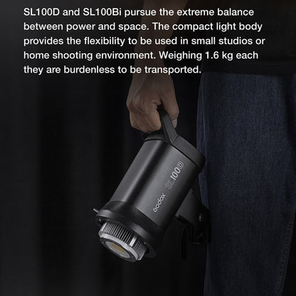 Godox SL100D Luz LED de Estudio 100W 5600K Ventilador Silencioso Montura Bowens