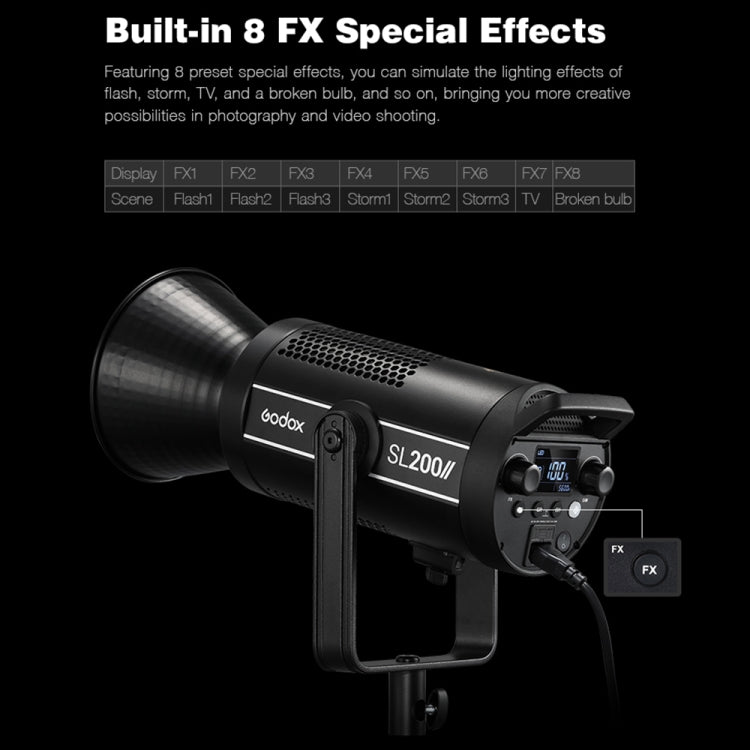 Godox SL200II Luz LED de Estudio 200W 5600K Silenciosa