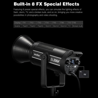 Godox SL200II Luz LED de Estudio 200W 5600K Silenciosa