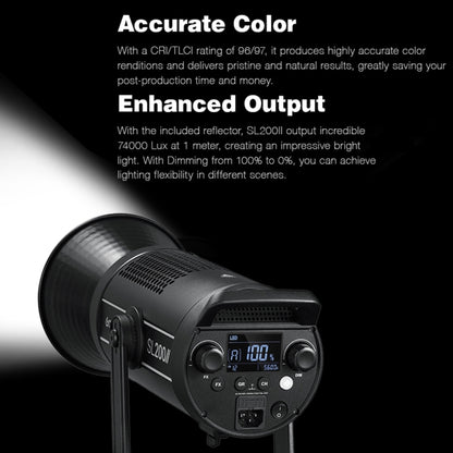 Godox SL200II Luz LED de Estudio 200W 5600K Silenciosa