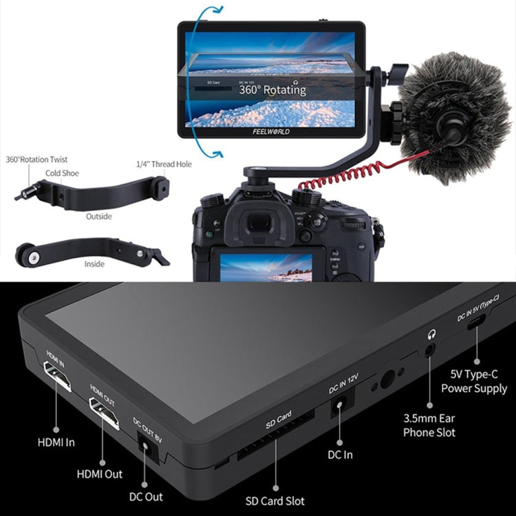 FEELWORLD F6 Plus V2 Monitor de Campo DSLR Pantalla Táctil
