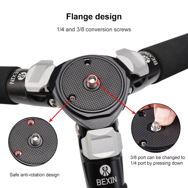 BEXIN RC334 Trípode de Cámara Portátil Plegable Fibra de Carbono Ligera K44