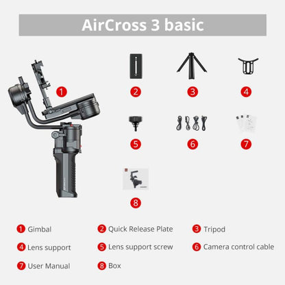 MOZA AirCross 3 Estabilizador de Cardán 3,2 kg para DSLR