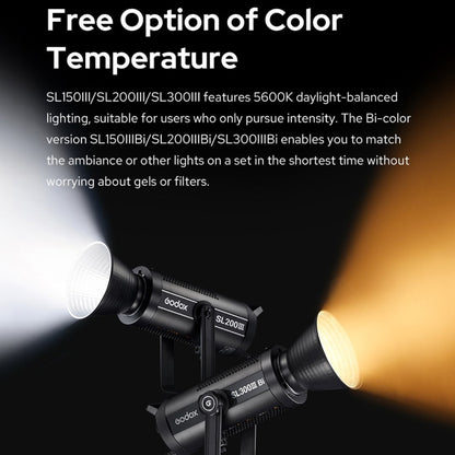 Godox SL200IIIBi 215W Luz de vídeo LED BiColor 2800K-6500K para vídeo