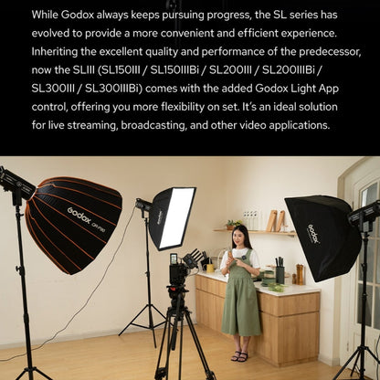 Godox SL200IIIBi 215W Luz de vídeo LED BiColor 2800K-6500K para vídeo