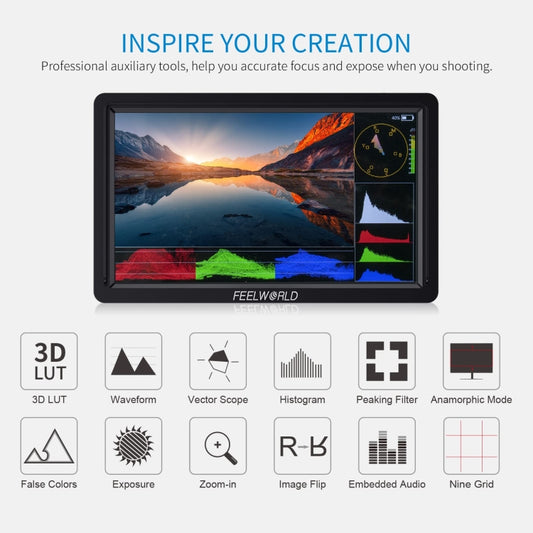 FEELWORLD FW568S Monitor Para Cámara 6 Pulgadas FHD IPS 3G SDI HDMI
