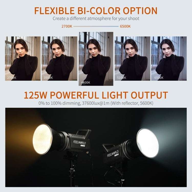 FEELWORLD FL125B Luz De Video Luminaria LED Bicolor 125W Control Bluetooth