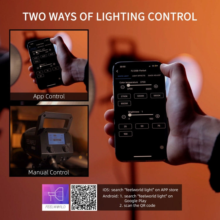FEELWORLD FL125B Luz De Video Luminaria LED Bicolor 125W Control Bluetooth