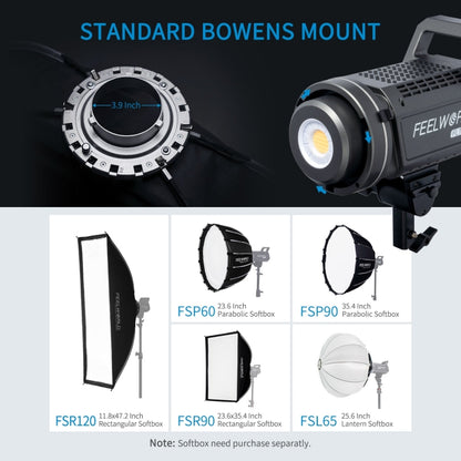FEELWORLD FL125D Luz de Video LED 125W Bluetooth App Control