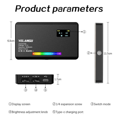 YELANGU LW140RGB RGB Studio Light Luz de Relleno Profesional Fotografía