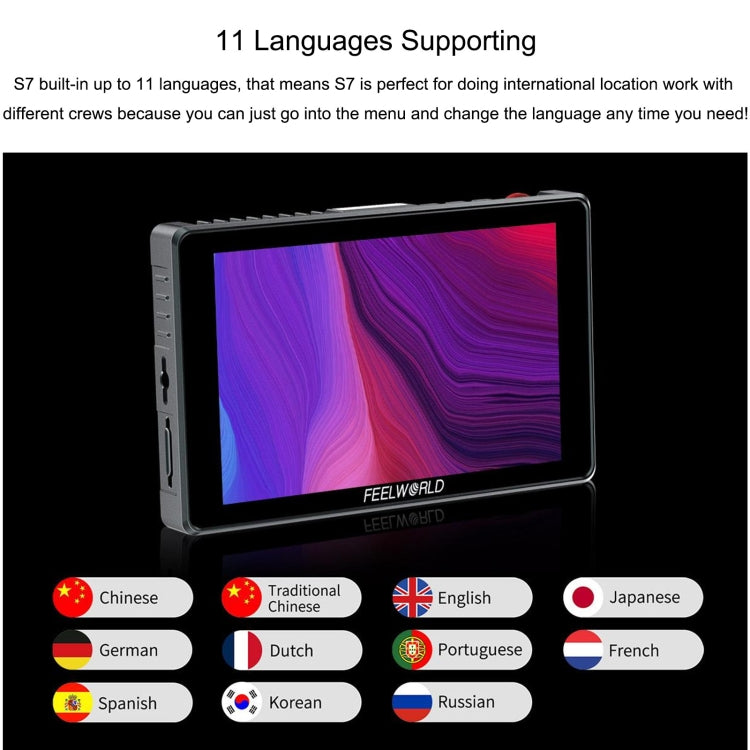 FEELWORLD S7 Monitor De Campo 7 Pulgadas 1600nit Profesional