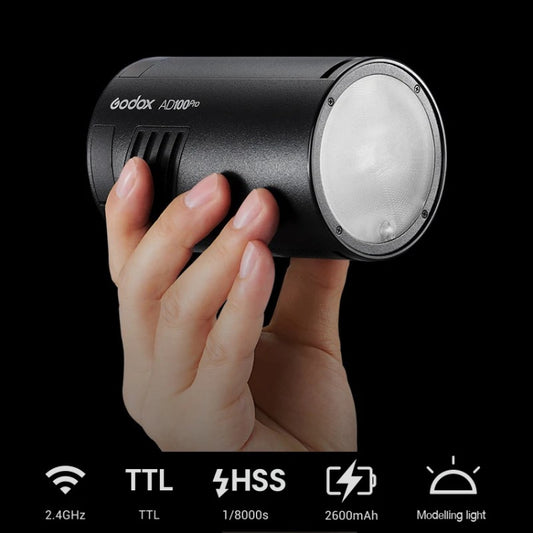 Godox AD100Pro Flash de Bolsillo para Exterior Potencia 100W