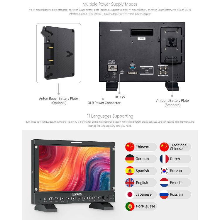SEETEC P133 PRO Monitor De Transmisión 13,3 FullHD 1000 Nits