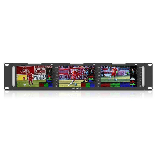 FEELWORLD T51 PLUS-H Monitor 5,5 Pulgadas Rack Triple 2RU HDMI SDI AV