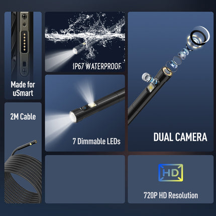 Ulefone Endoscope E2 Endoscopio Digital IP67 1MP 2m Cable Negro