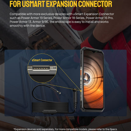 Ulefone Endoscope E2 Endoscopio Digital IP67 1MP 2m Cable Negro