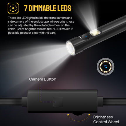Ulefone Endoscope E2 Endoscopio Digital IP67 1MP 2m Cable Negro